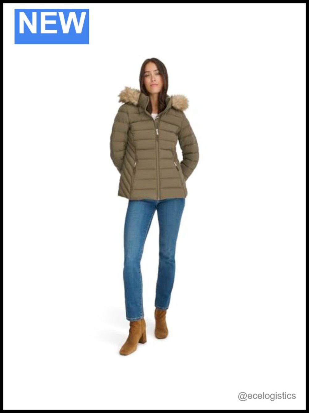 Heavy Weight Essential Short Puffer Faux Fur Trimmed Water Resistant Quilted